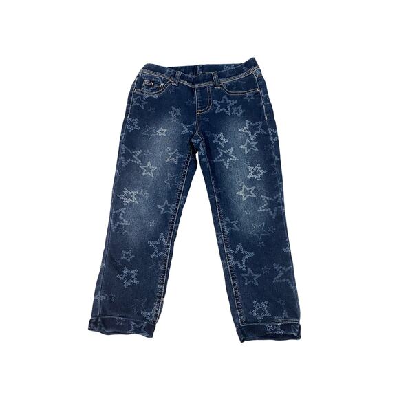 Jordache Star Print Cropped Denim Jean Jeggings Kid Girls Sz 6-6X - Picture 1 of 7